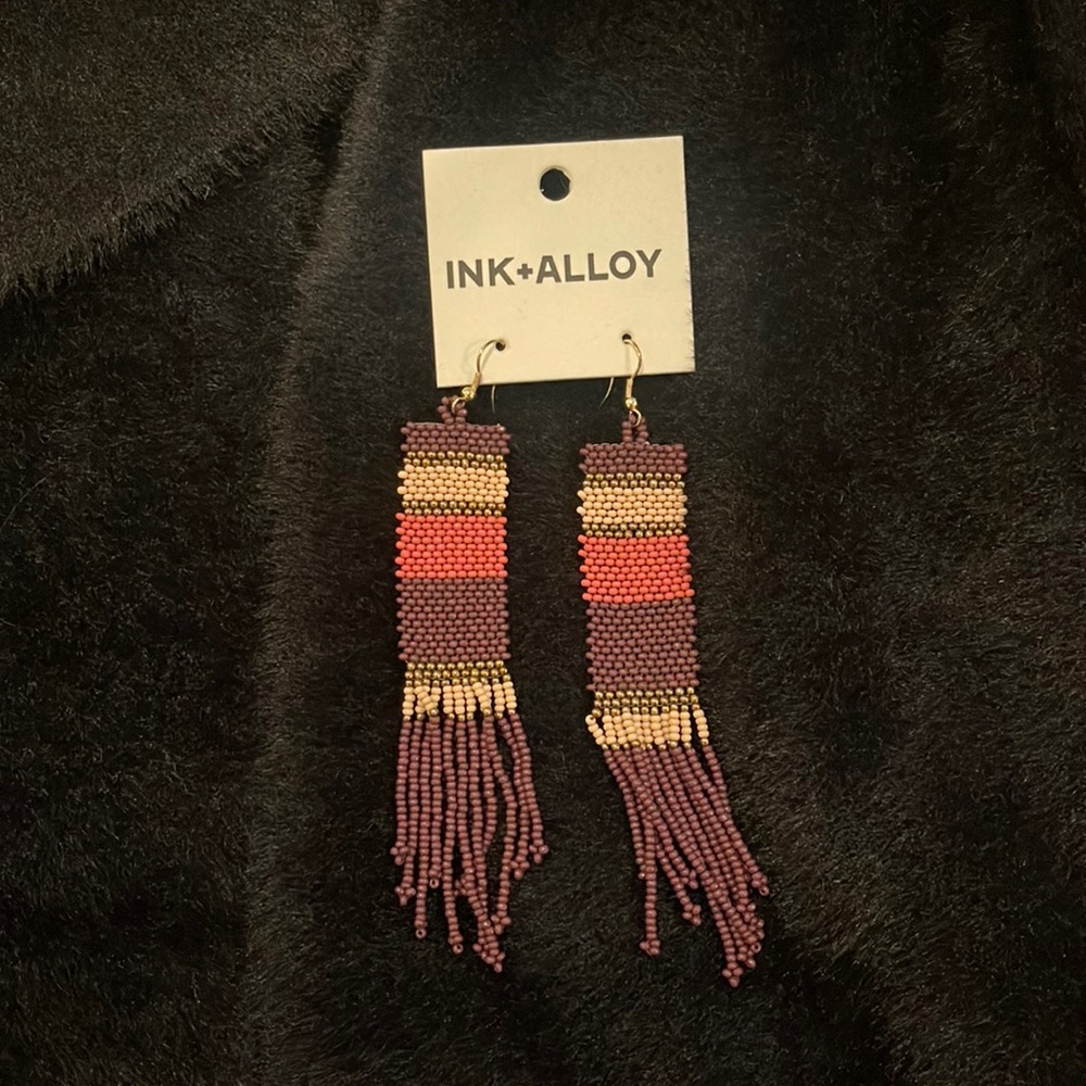 Bohemian style Ink and Alloy earrings